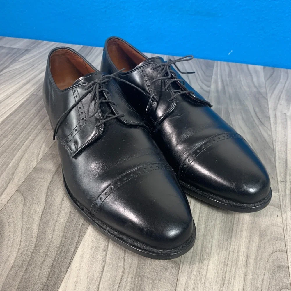 ALLEN EDMONDS Clifton Cap Toe Black Oxford Shoes Size 12 Made In USA